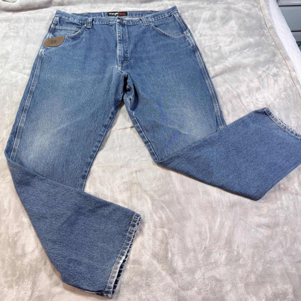 Wrangler Riggs Workwear Men's‎ Blue Denim Jeans Size 42x34 Regular Fit